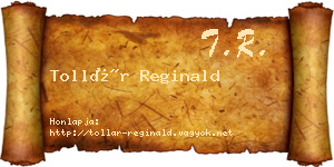 Tollár Reginald névjegykártya